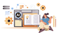 A person engaging with AI-generated text content