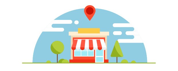 Building with geo tag overhead