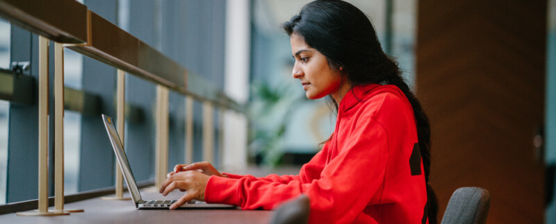 Professional working on a laptop