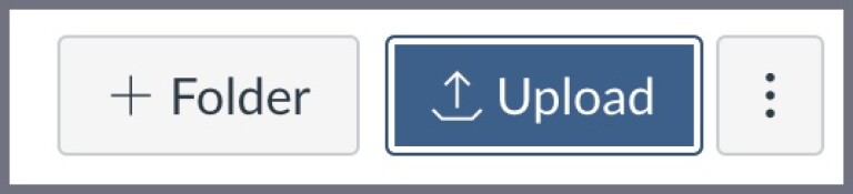 Screenshot of an upload button in Canvas.