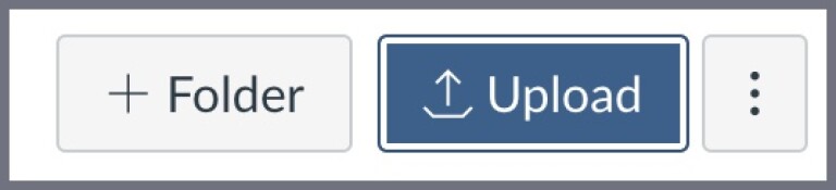 Screenshot of upload button in Canvas.
