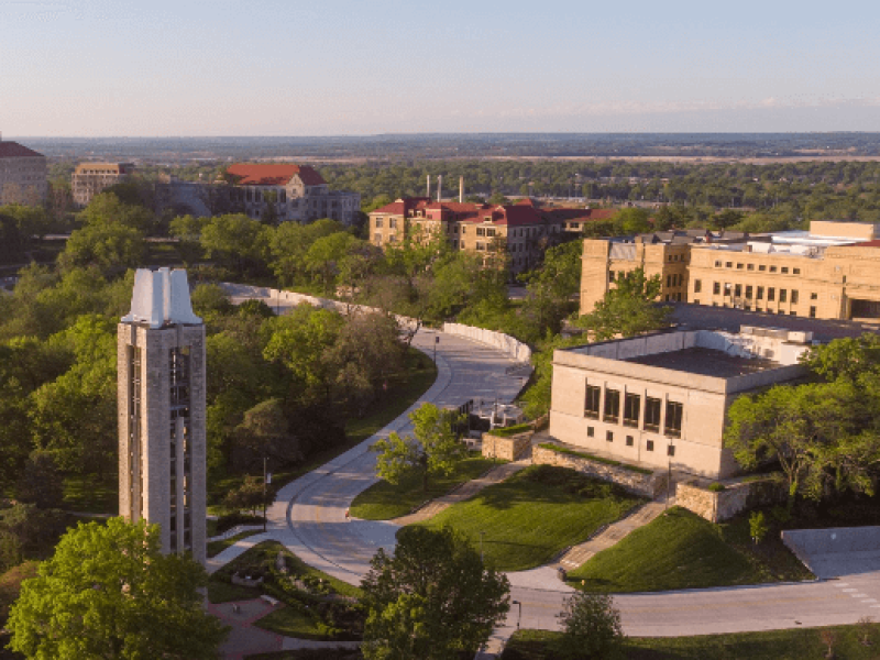Overhead view of University of Kansas campus