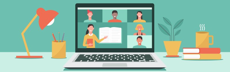 Students learning online