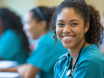 Nursing student in class