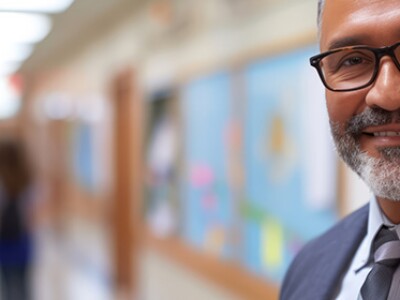 High School Administrator in hallway
