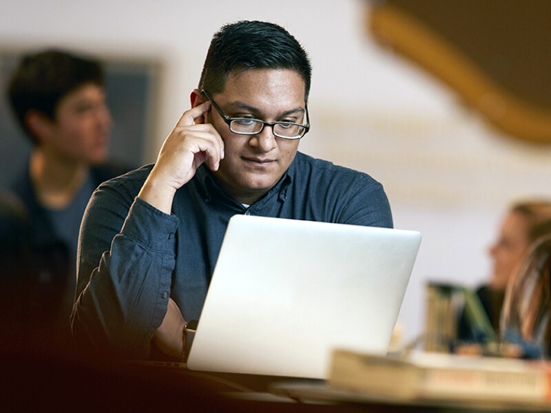 Man working on his laptop