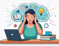 A student studying at a desk