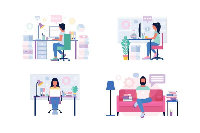 A group of students working on laptops.