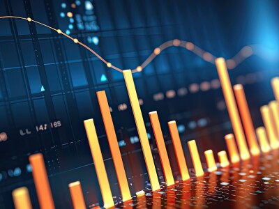 Business graph and data visualization chart displaying financial analysis