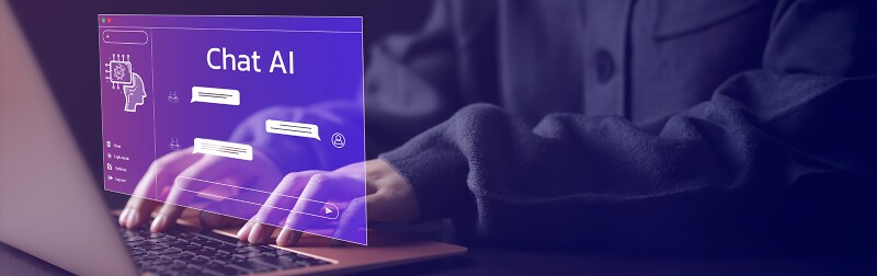 Person interacting with AI chatbot