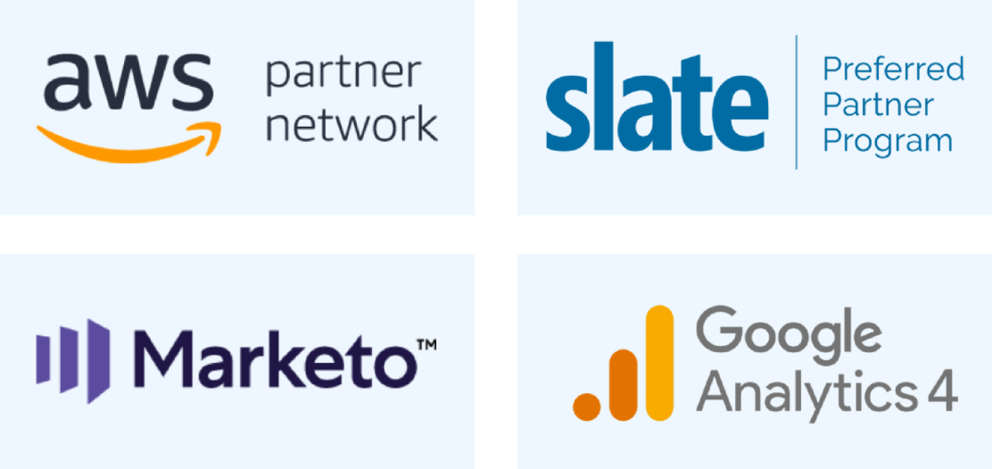 AWS Partner Netowrk, Slate Partner Program, Marketo, Google Analytics 4