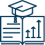 icon of cap and book with graphs