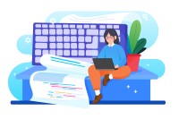A woman writing