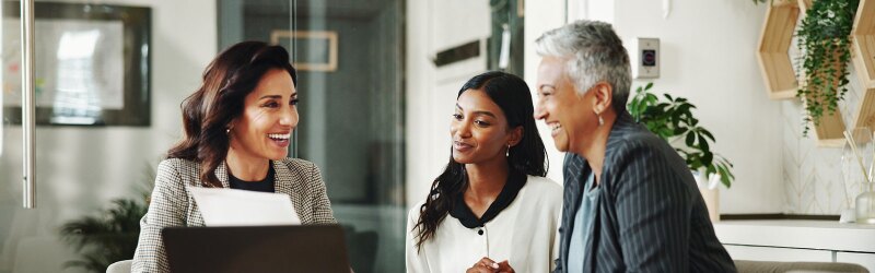 Business Man And Woman Meeting At Work In Office To Look at MBA Skills