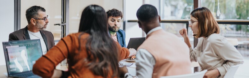 Digital marketing team having a meeting