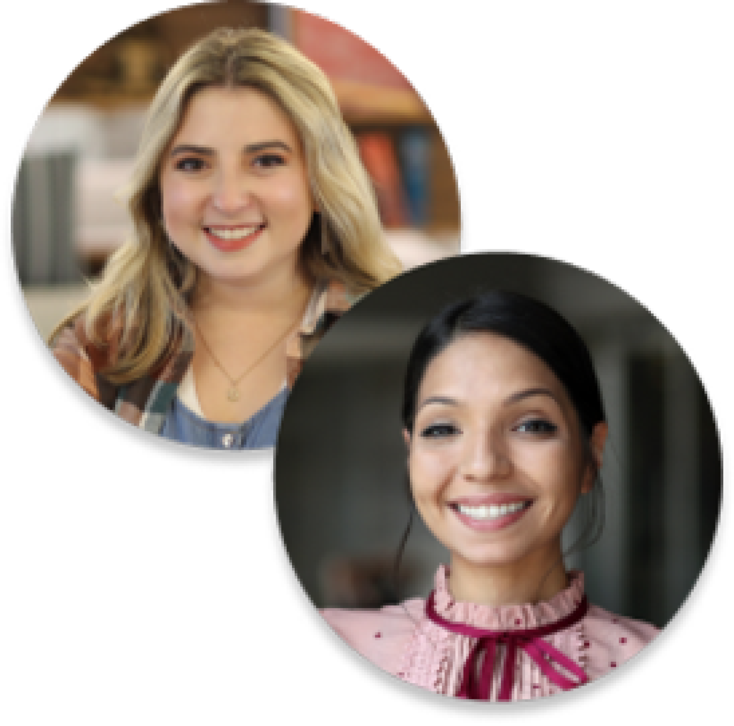 Headshots for Admissions Outreach Advisors, Eliana and Emily.
