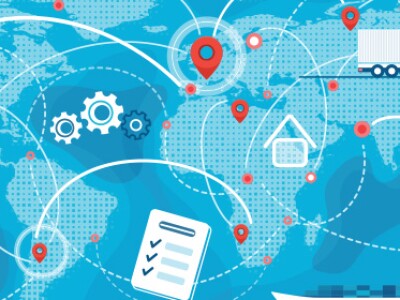 illustration of global locations in a supply chain