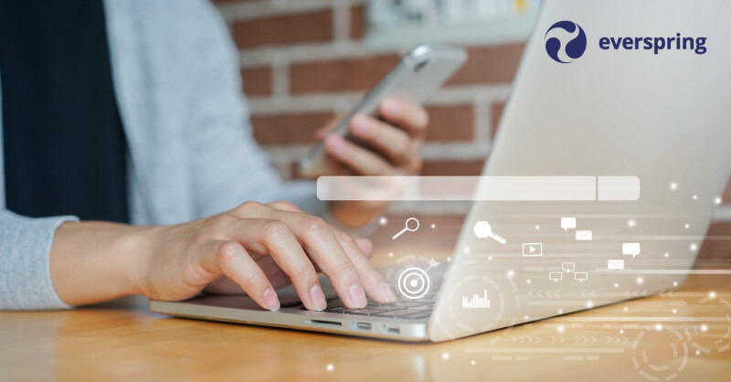close up woman hand type on keyboard laptop