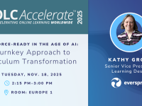 Kathy Groth is presenting, "Workforce-Ready in the Age of AI: A Turnkey Approach to Curriculum Transformation" at OLC Accelerate.