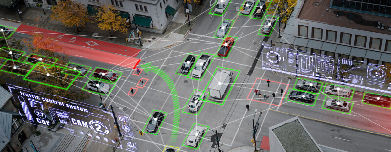 View of traffic from a traffic cam