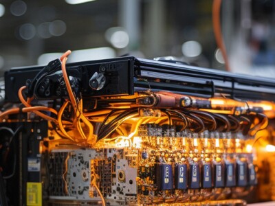 man in computer room looking at computer systems