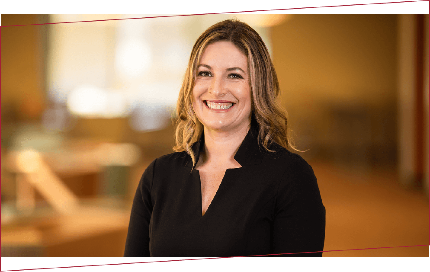 Smiling woman in black blouse