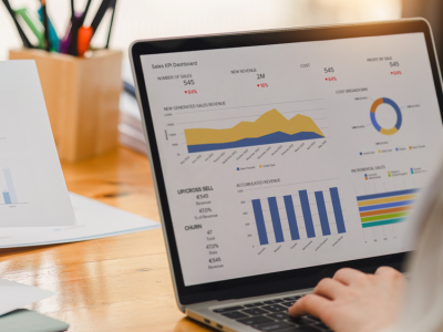 laptop with statement of operations