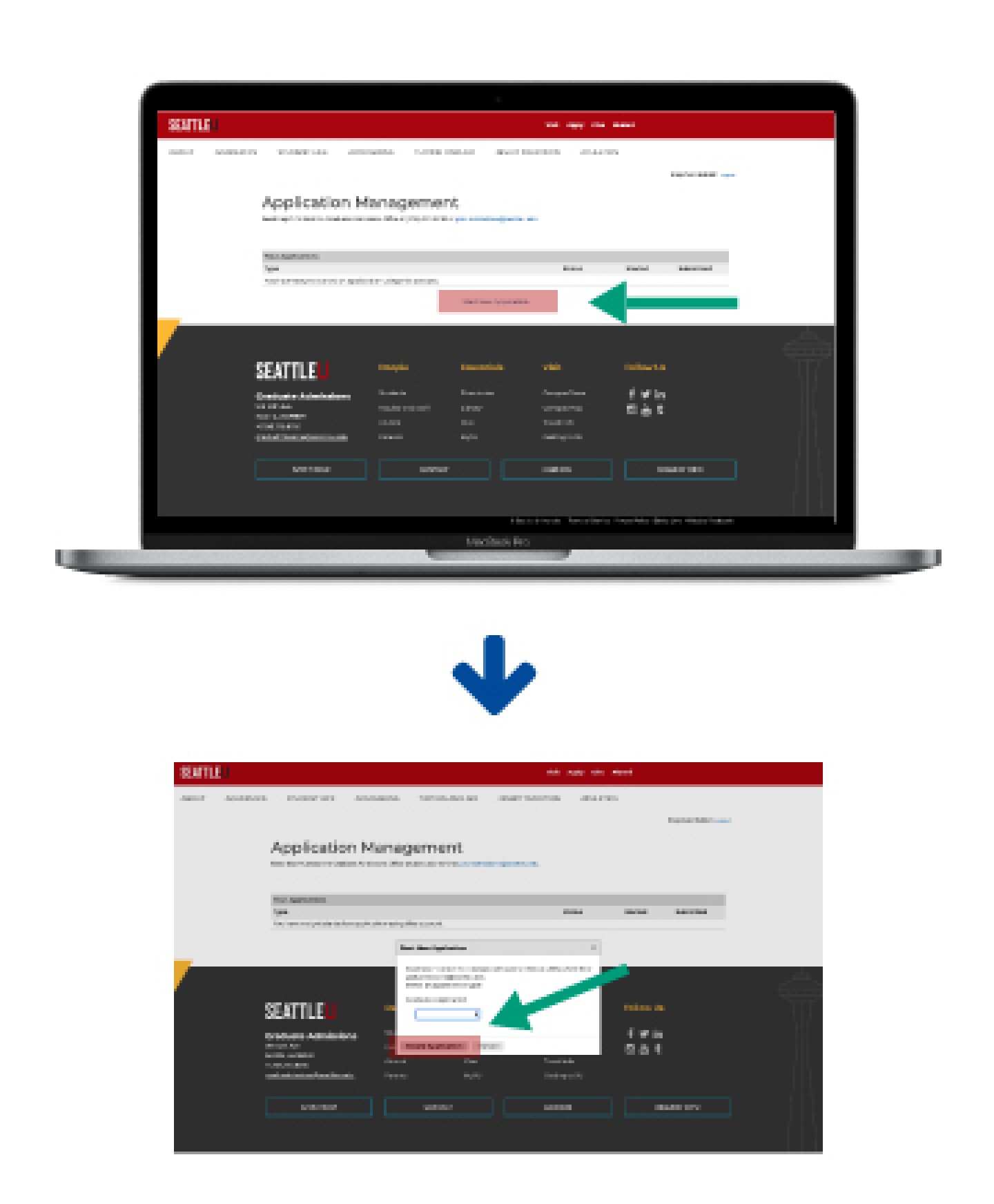 Start Your Application instruction screenshot