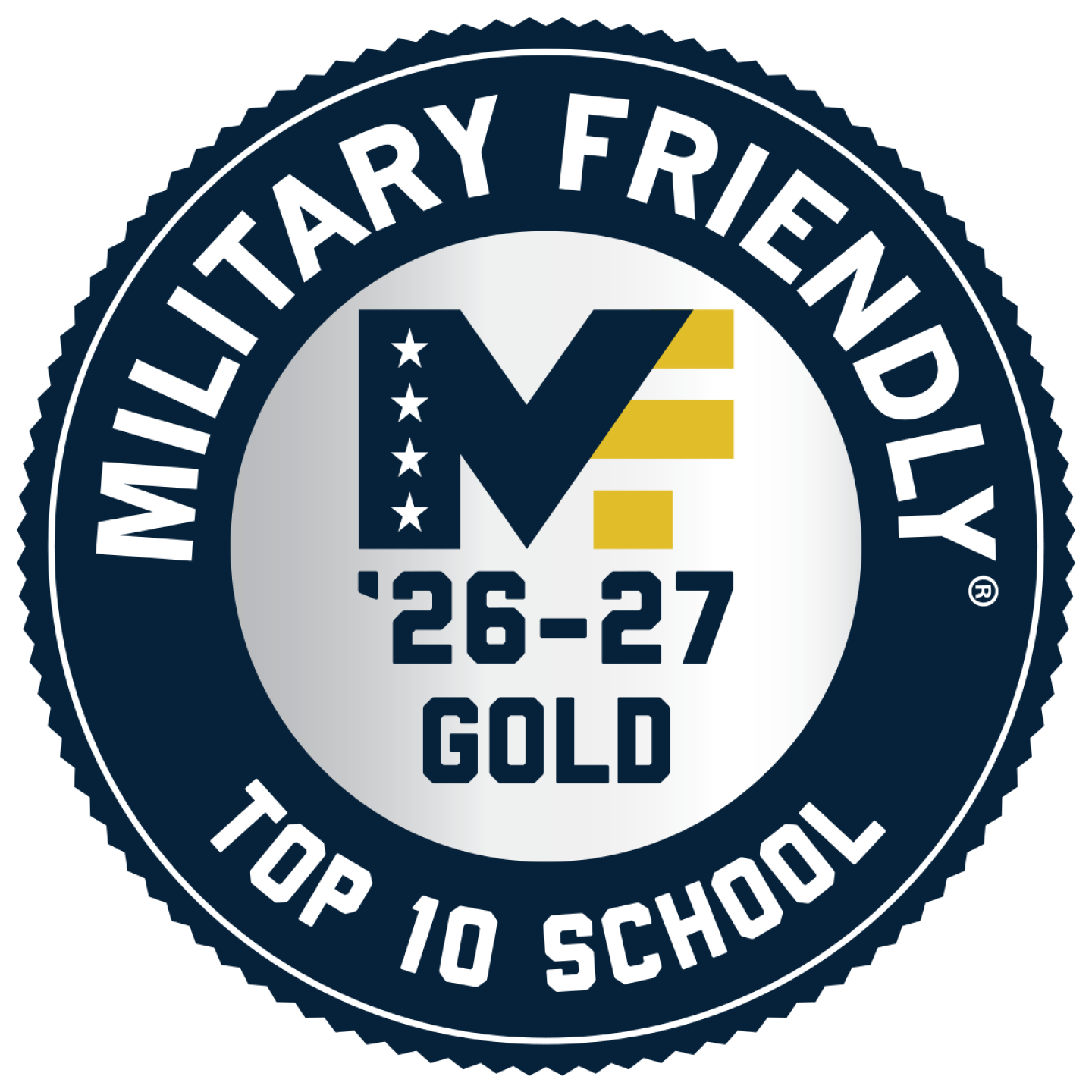Military Friendly School Gold Designation, 2026-27