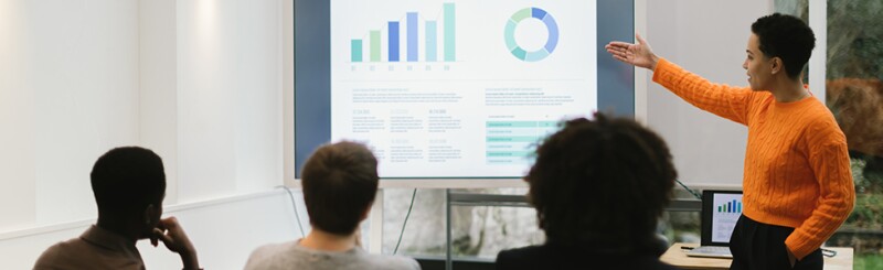 analysis research methods Educator presenting data to colleagues
