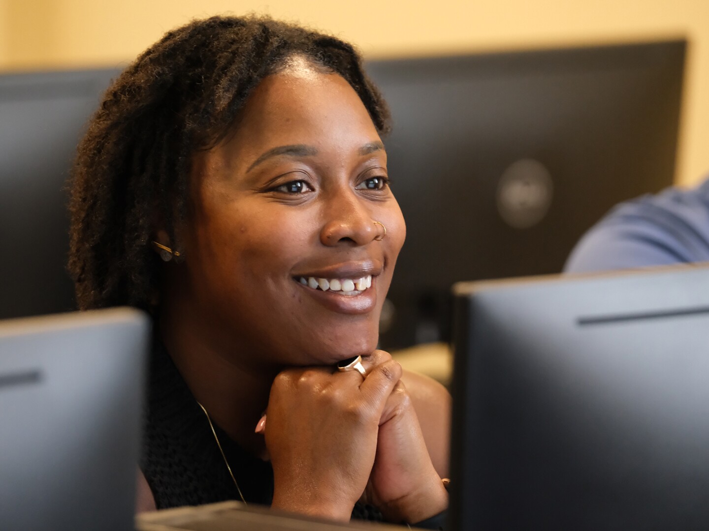Counseling student working on her computer