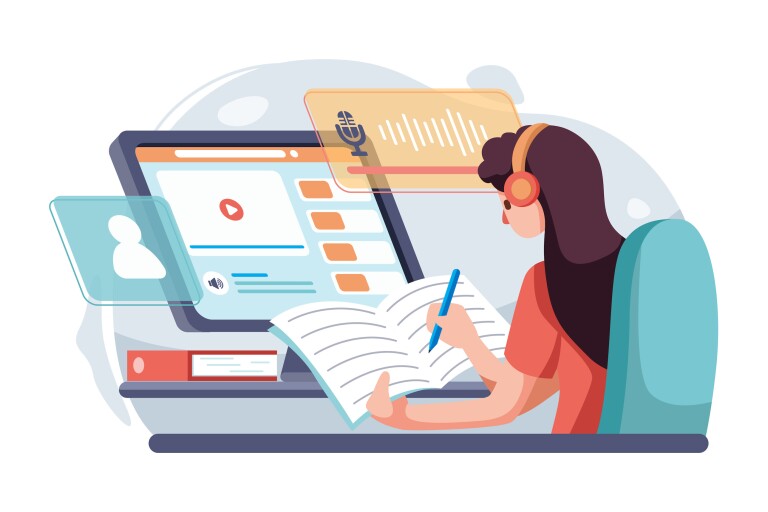 Woman creating curriculum.