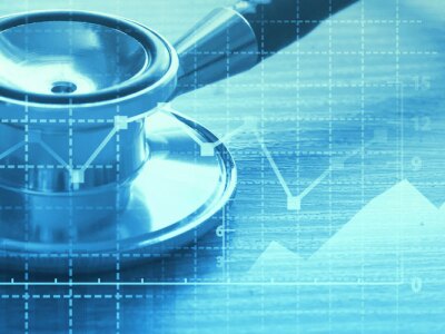 Concept image depicting analytics and evidence-based practice strategies in healthcare.