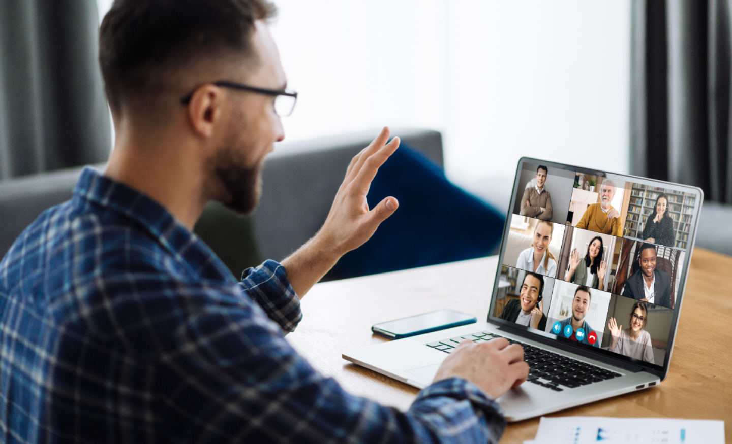 team meeting in an online chatroom