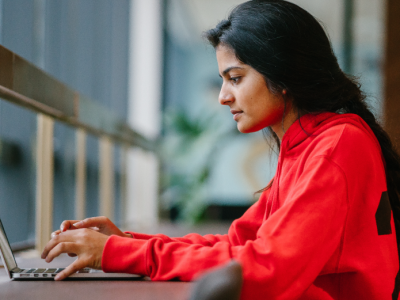 Professional working on a laptop