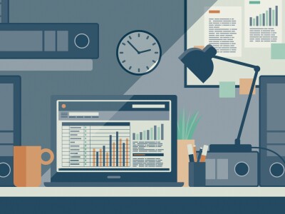 Laptop with straight line depreciation formula