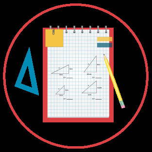 graph paper with geometry work drawn out