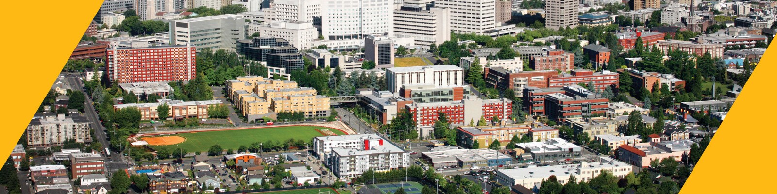 Aerial view of Seattle University campus