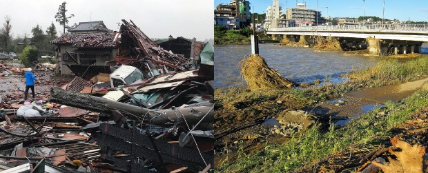 Typhoon Hagibis destruction