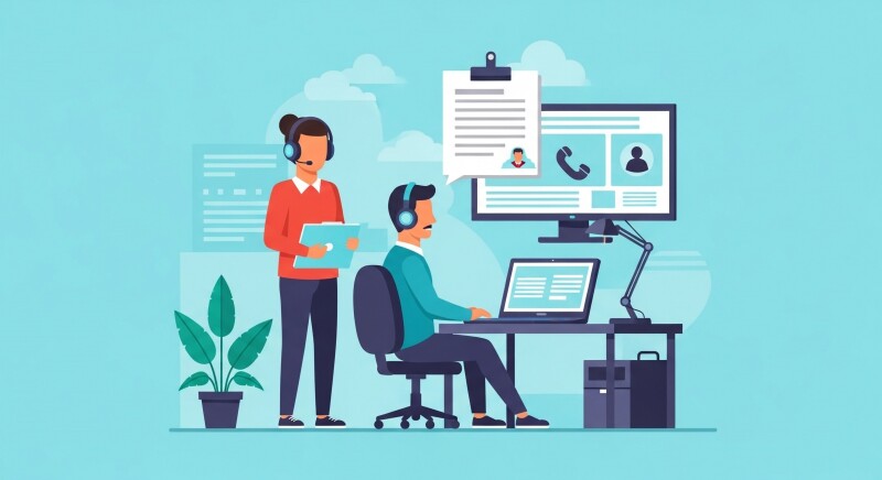 Two people wearing headsets, engaging with computer screens