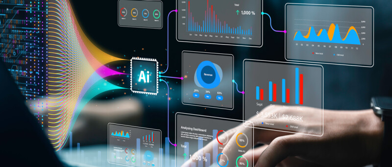 person using AI tech on laptop