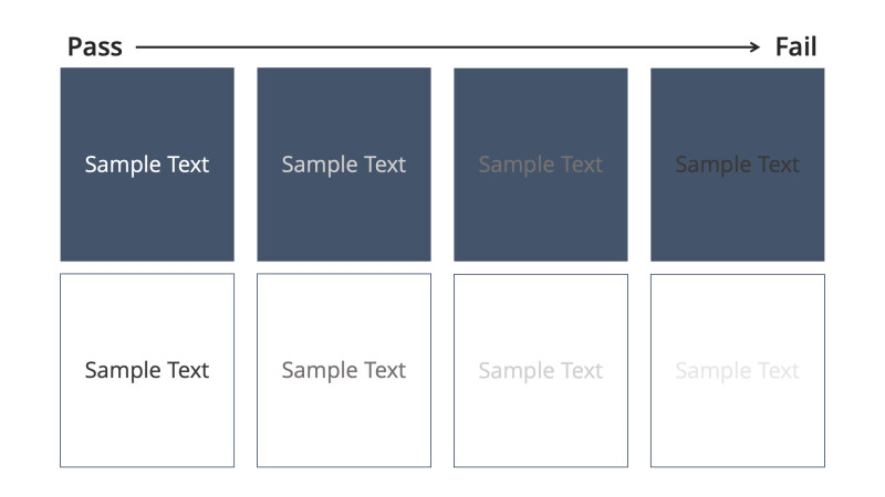 Sample scale of white to dark text on a dark background.