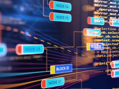 Digital environment flowchart with code behind it