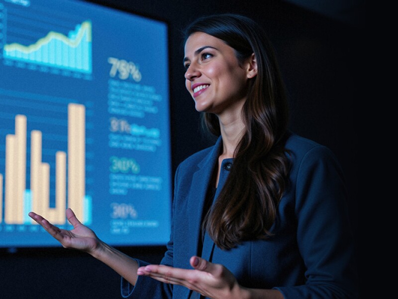 Split image with data scientist on the left and business analyst on the right.