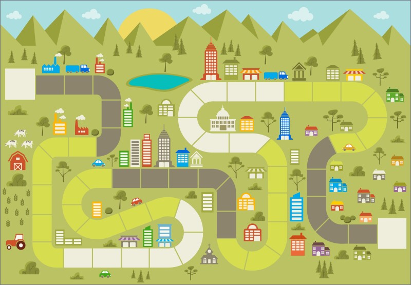 A colorful generic board game.