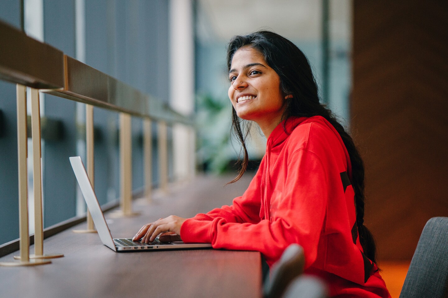 Student working on their laptop