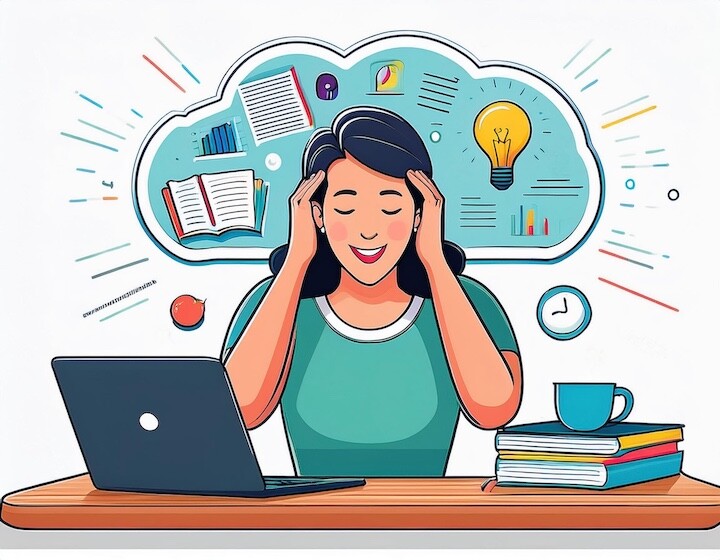 A student studying at a desk