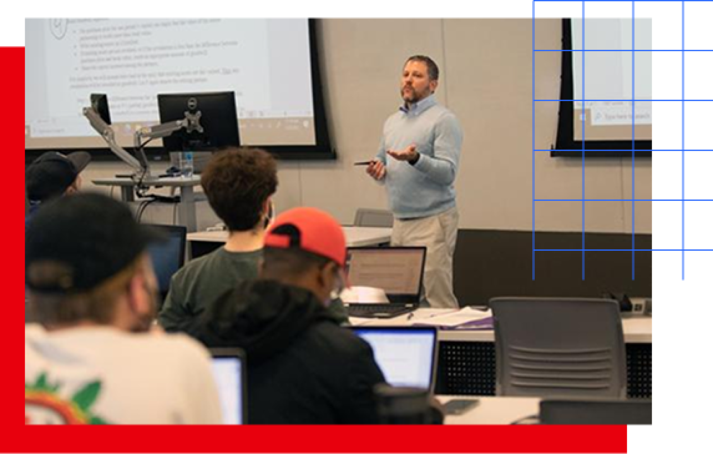 A male KU professor lecturing.