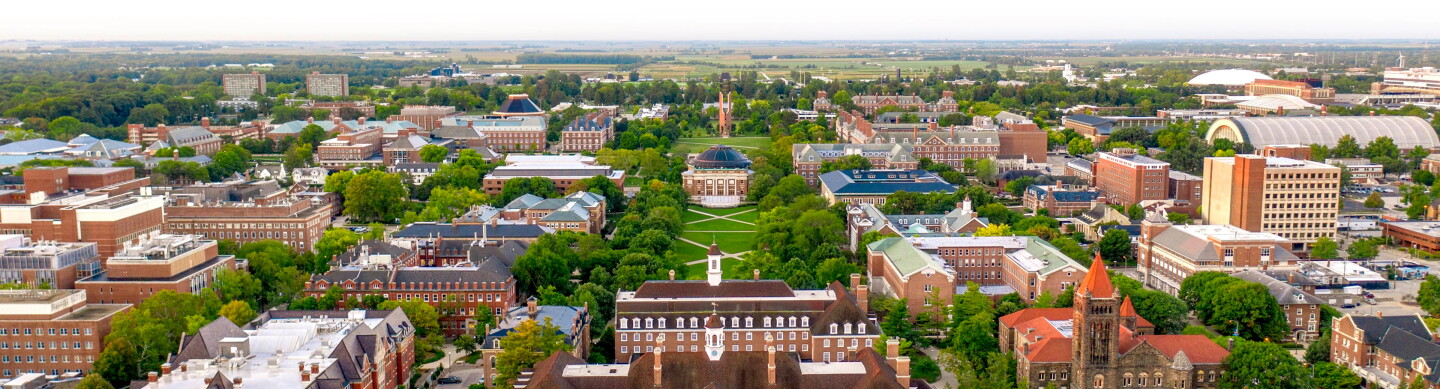 Aerial view of the University of Illinois campus