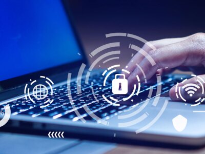 Close up businessman hand typing or working on laptop for programming about cyber security.